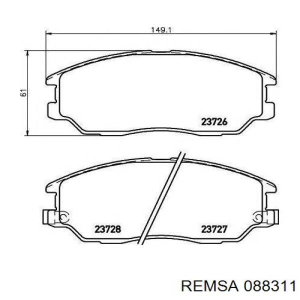 088311 Remsa Колодки гальмівні задні, дискові