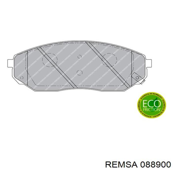Задні гальмівні колодки 088900 Remsa