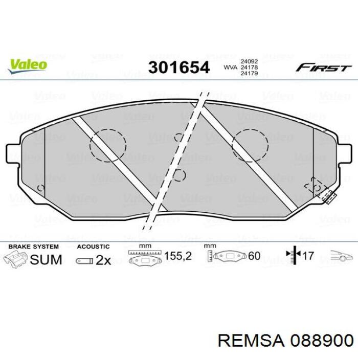 Задні дискові колодки Remsa 088900