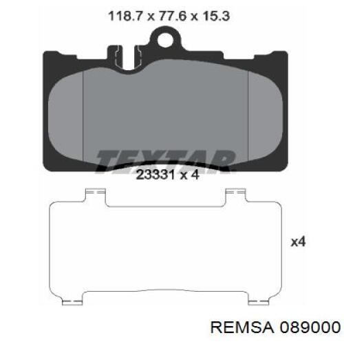 Передні тормозні колодки 089000 Remsa