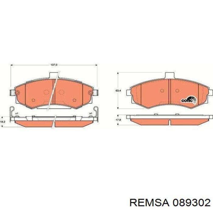 Тормозні колодки Remsa 089302