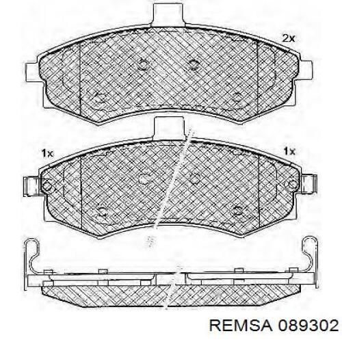 Передні тормозні колодки 089302 Remsa