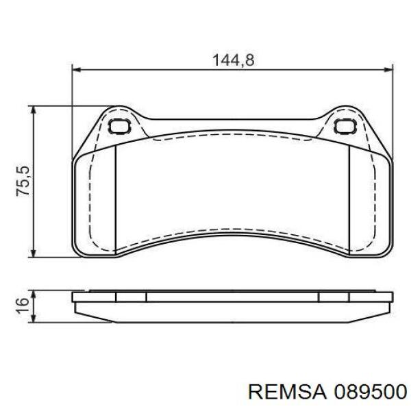 Купити 089500 Remsa Колодки гальмівні передні, дискові