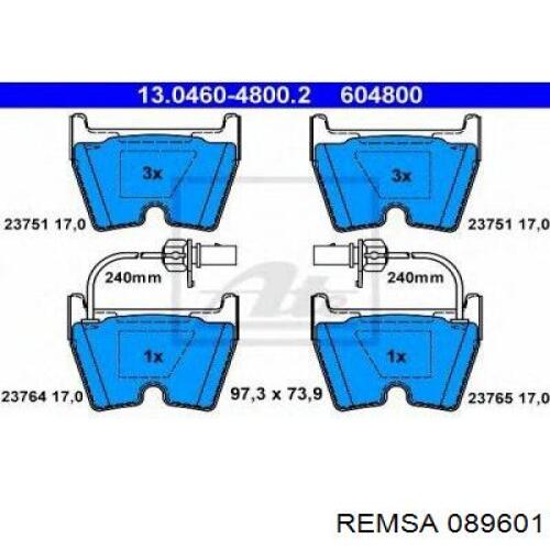 Передні тормозні колодки 089601 Remsa
