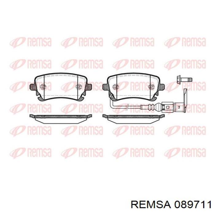 Колодки гальмові задні, дискові 089711 Remsa