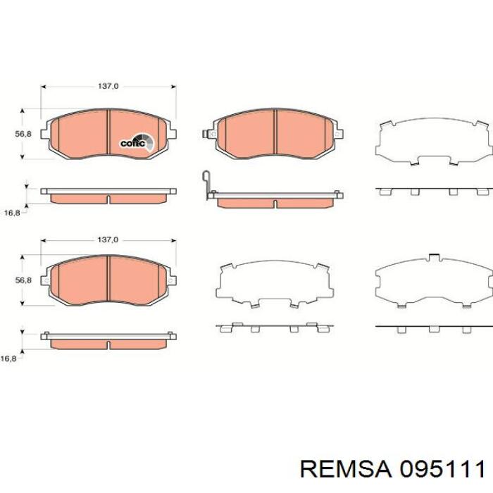 Гальмівні колодки Remsa 095111 ціна, від 29.11 USD