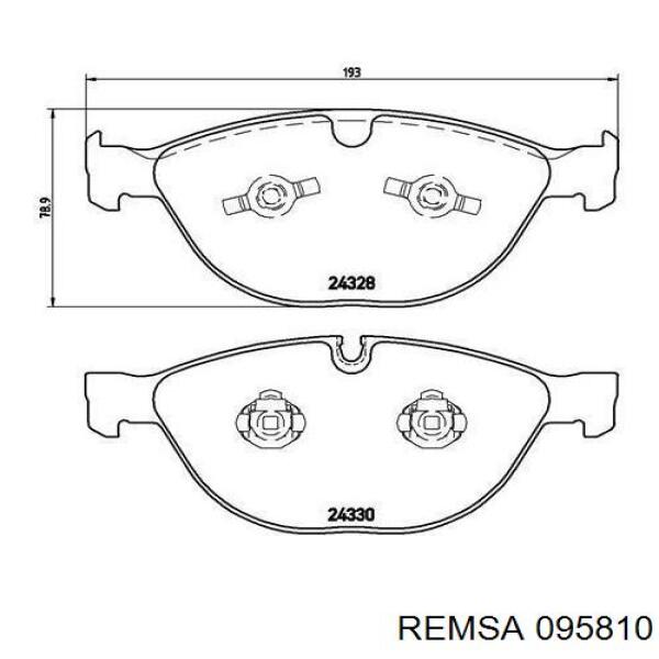 Тормозні колодки Remsa 095810