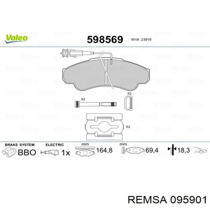 Тормозні колодки Remsa 095901