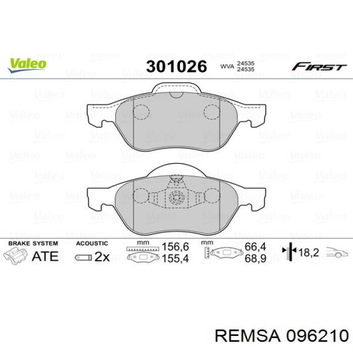 Гальмівні колодки Remsa 096210 ціна, від 27.81 USD