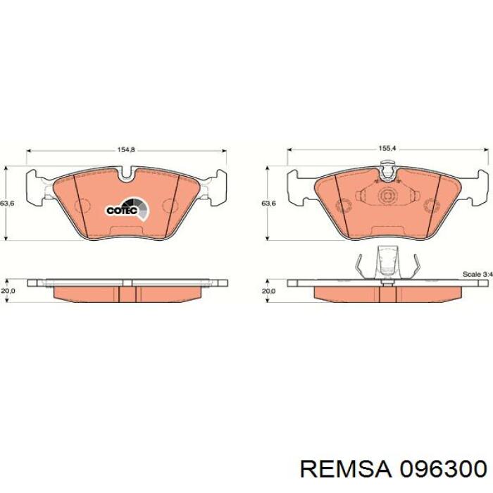 Тормозні колодки Remsa 096300
