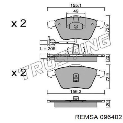 Гальмівні колодки Remsa 096402 ціна, від 40.11 USD