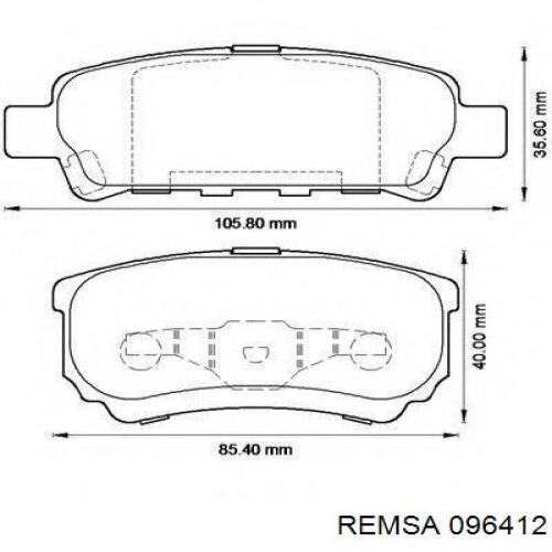 Гальмівні колодки Remsa 096412 ціна, від 38.80 USD