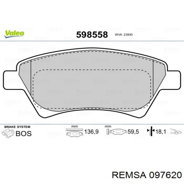 Гальмівні колодки Remsa 097620 ціна, від 24.95 USD