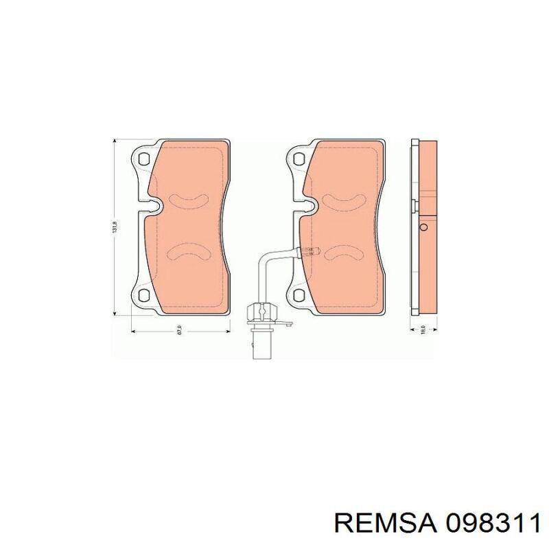 Задні гальмівні колодки 098311 Remsa