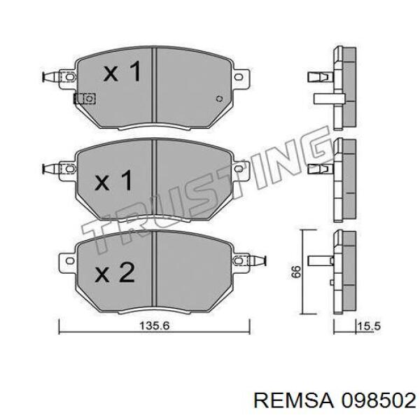 Купити 098502 Remsa Колодки гальмівні передні, дискові
