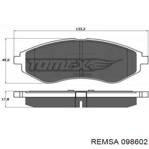 Тормозні колодки Remsa 098602