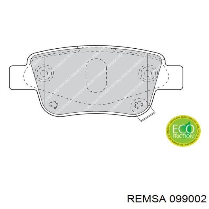 Гальмівні колодки Remsa 099002 ціна, від 35.35 USD