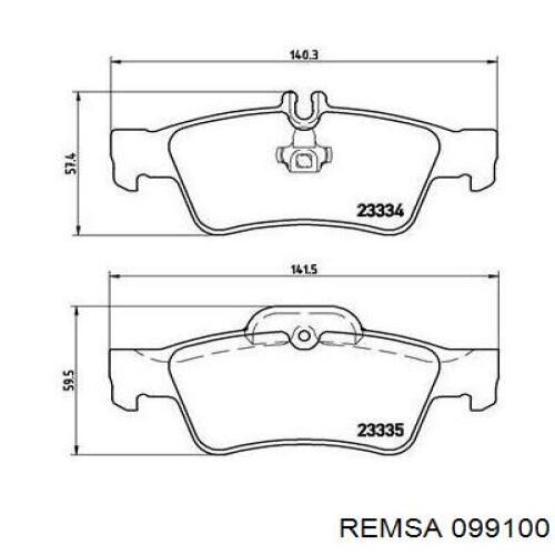 Купити 099100 Remsa Задні колодки