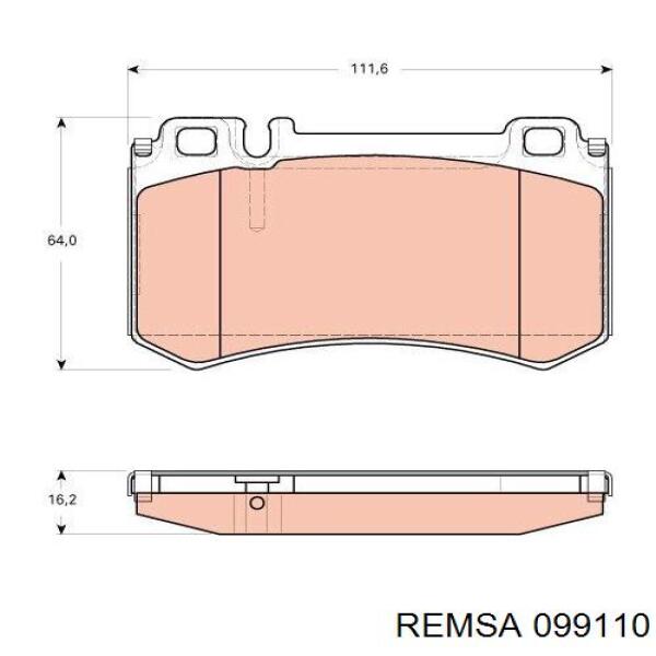 Задні гальмівні колодки Remsa 099110 ціна, від 32.16 USD