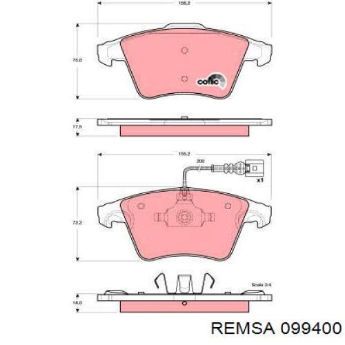 Тормозні колодки Remsa 099400