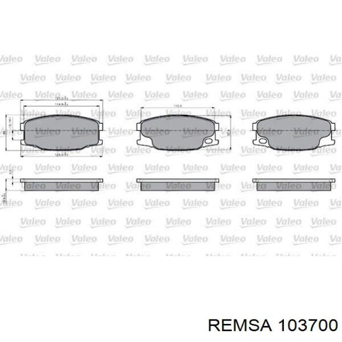 103700 Remsa колодки гальмівні передні, дискові