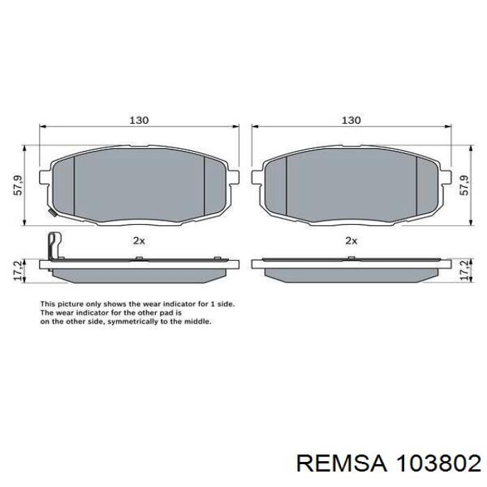 Гальмівні колодки Remsa 103802 ціна, від 23.48 USD