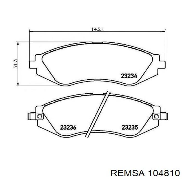 Купити 104810 Remsa Задні колодки