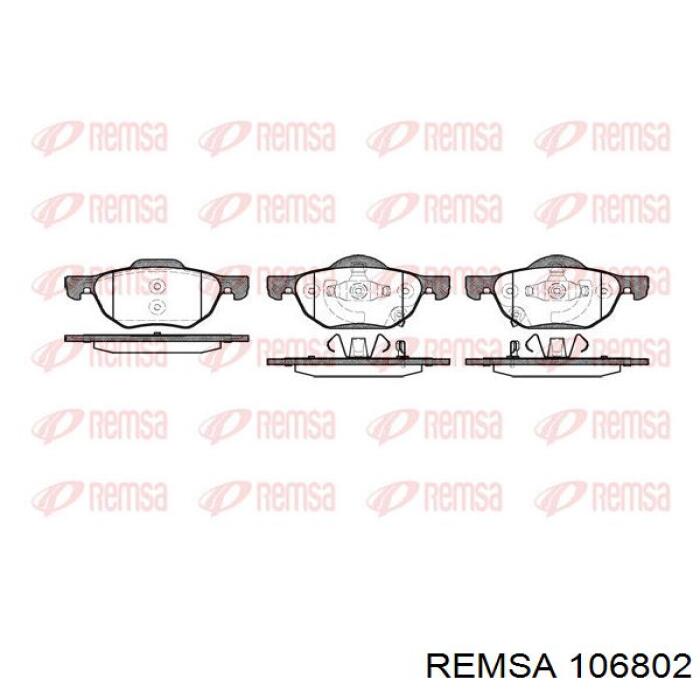 106802 Remsa колодки гальмівні передні, дискові