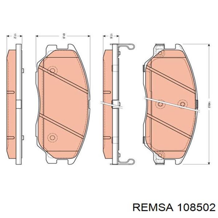 Купити 108502 Remsa Колодки гальмівні передні, дискові