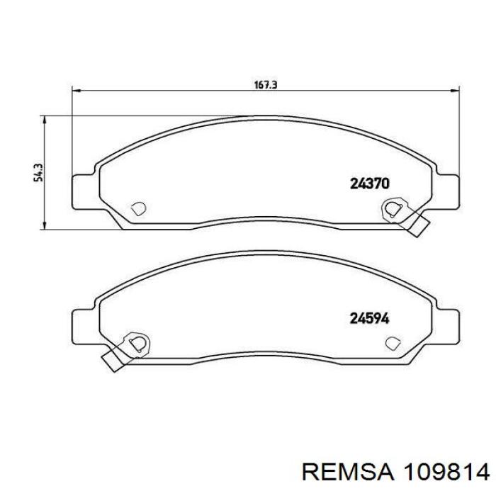 Гальмівні колодки Remsa 109814 ціна, від 31.90 USD