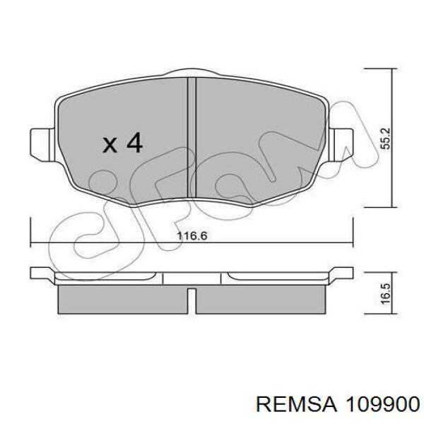 Передні тормозні колодки 109900 Remsa
