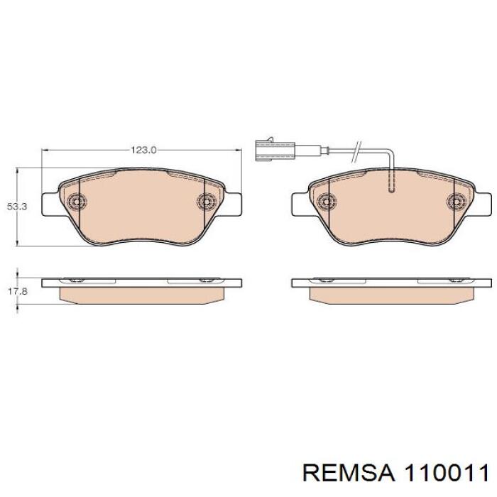 Гальмівні колодки Remsa 110011 ціна, від 23.97 USD