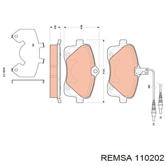 110202 Remsa Передні гальмівні колодки