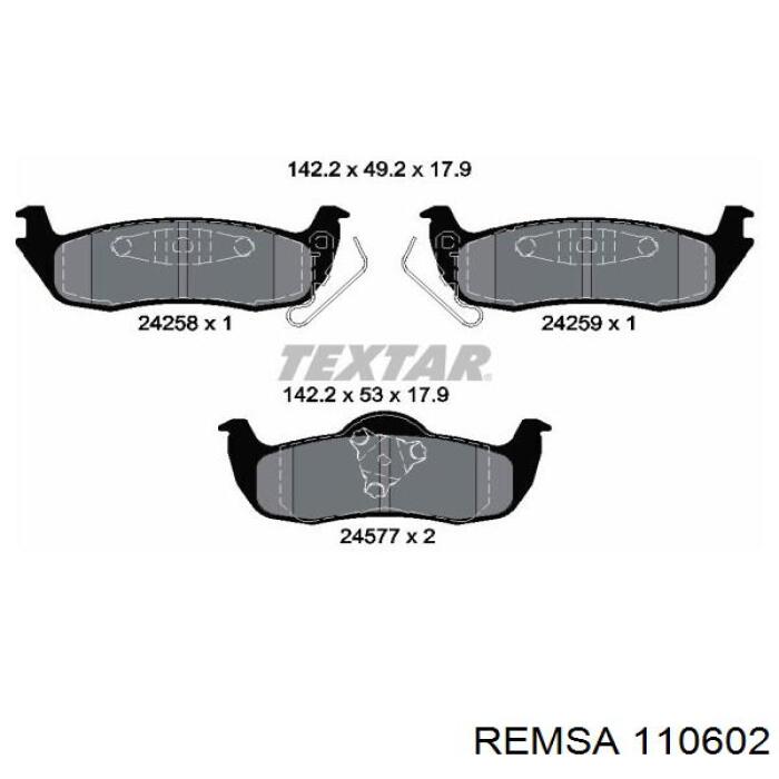 Задні дискові колодки Remsa 110602