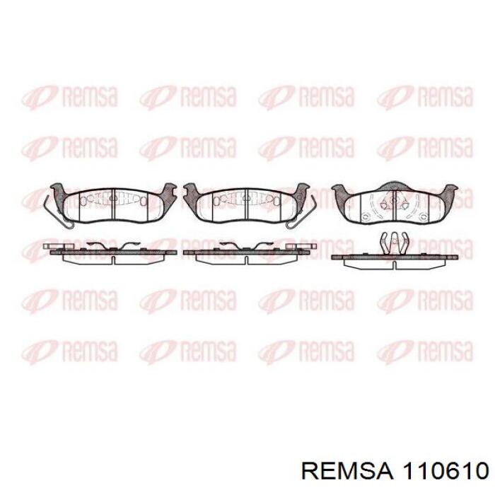 Колодки гальмові задні, дискові 110610 Remsa