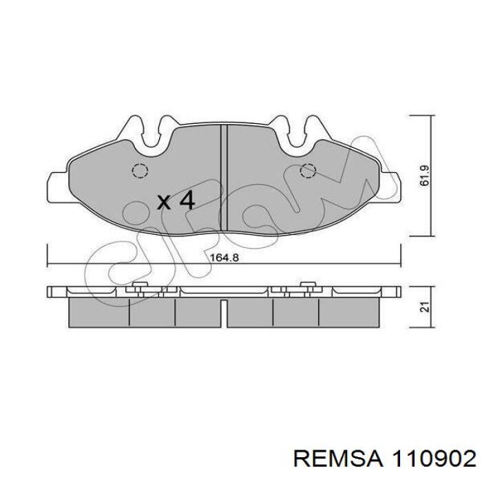 110902 Remsa Передні гальмівні колодки