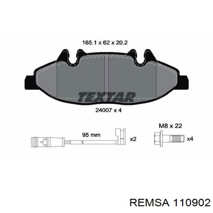110902 Remsa колодки гальмівні передні, дискові