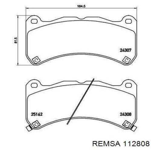 Гальмівні колодки Remsa 112808 ціна, від 49.77 USD
