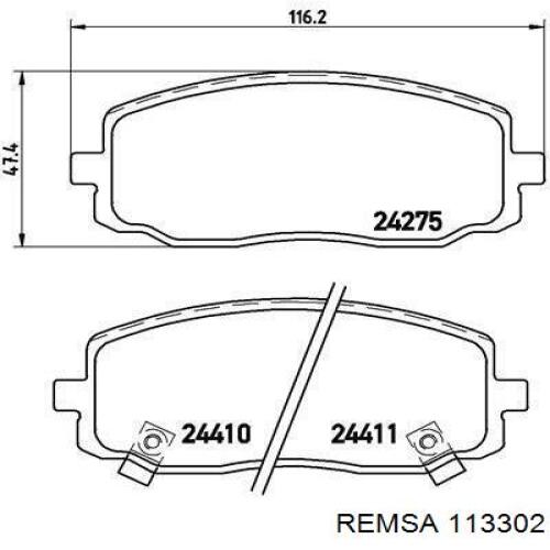 Купити 113302 Remsa Колодки гальмівні передні, дискові