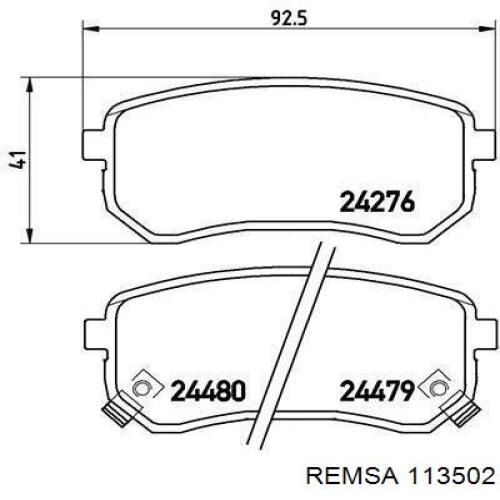 Задні гальмівні колодки Remsa 113502 ціна, від 16.45 USD