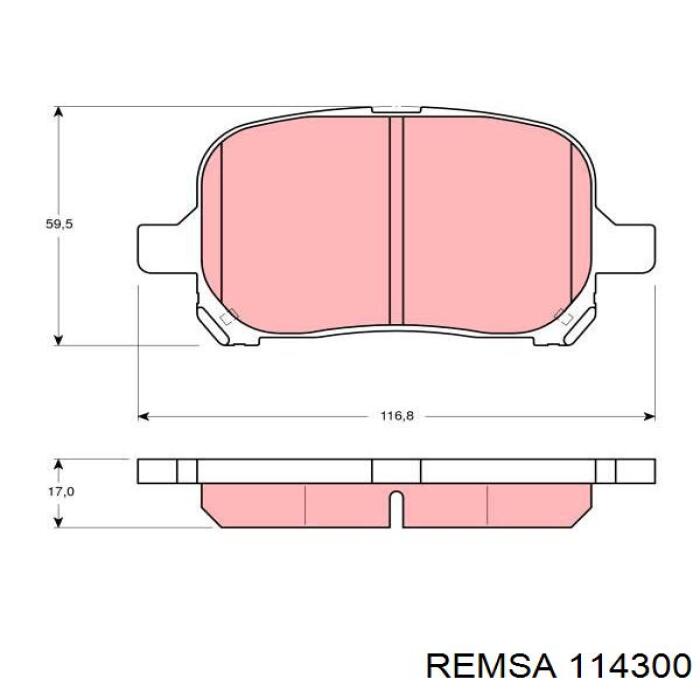 114300 Remsa колодки гальмівні передні, дискові