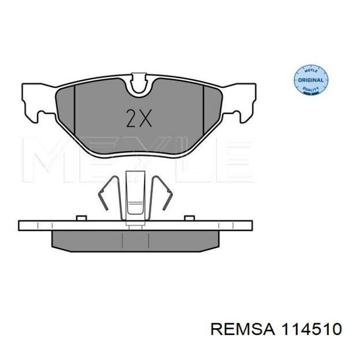 Колодки гальмові задні, дискові 114510 Remsa