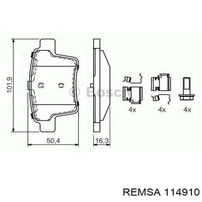 Купити 114910 Remsa Задні колодки