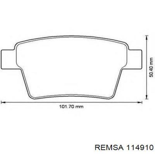 Задні гальмівні колодки Remsa 114910 ціна, від 20.01 USD