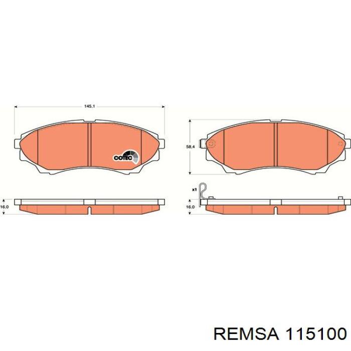 Гальмівні колодки Remsa 115100 ціна, від 28.45 USD