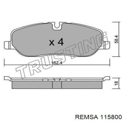 Купити 115800 Remsa Колодки гальмівні передні, дискові