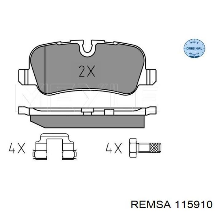 Задні гальмівні колодки 115910 Remsa