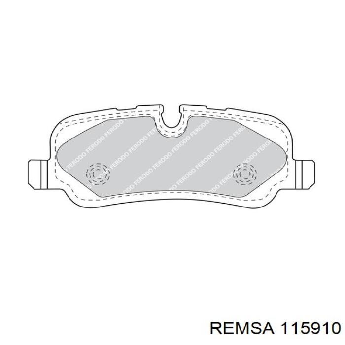 Задні гальмівні колодки Remsa 115910 ціна, від 27.58 USD