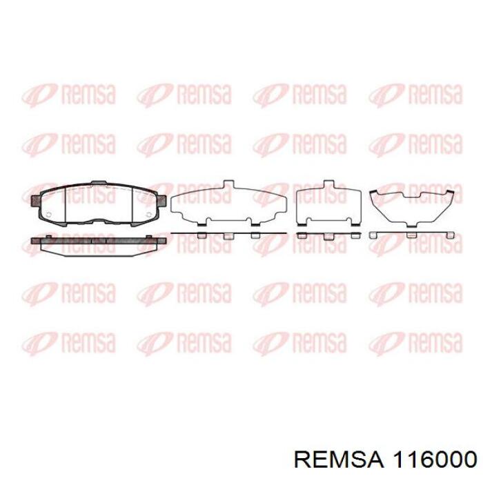 Колодки гальмові задні, дискові 116000 Remsa