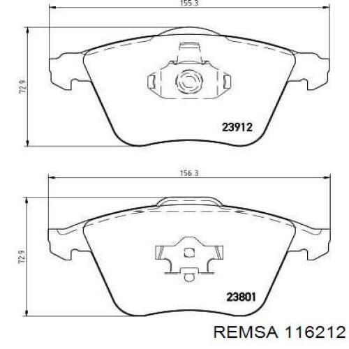 116212 Remsa Передні гальмівні колодки